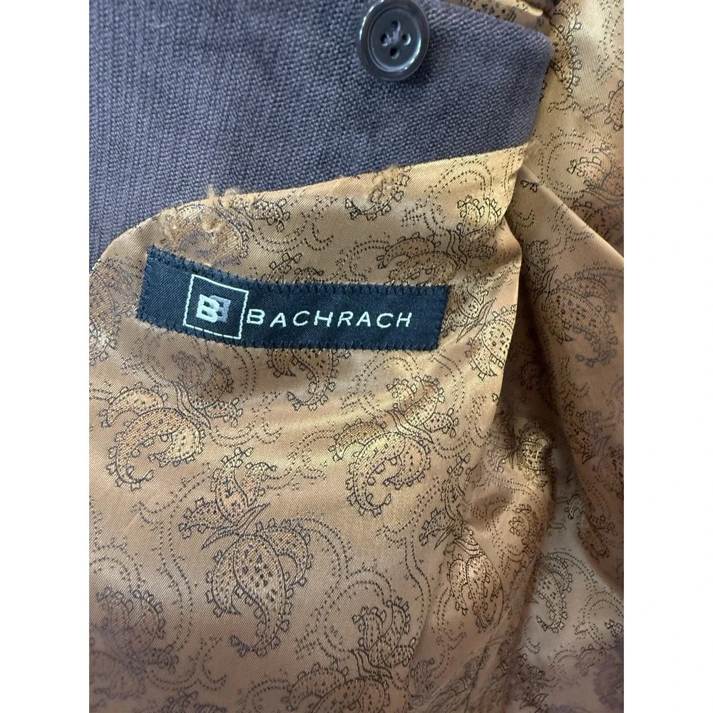 Bachrach Size 44R Brown Polyester Sport Coat Suit Jacket Blazer Paisley Lined